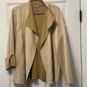 Chico's Faux-Suede Drape-Front Jacket